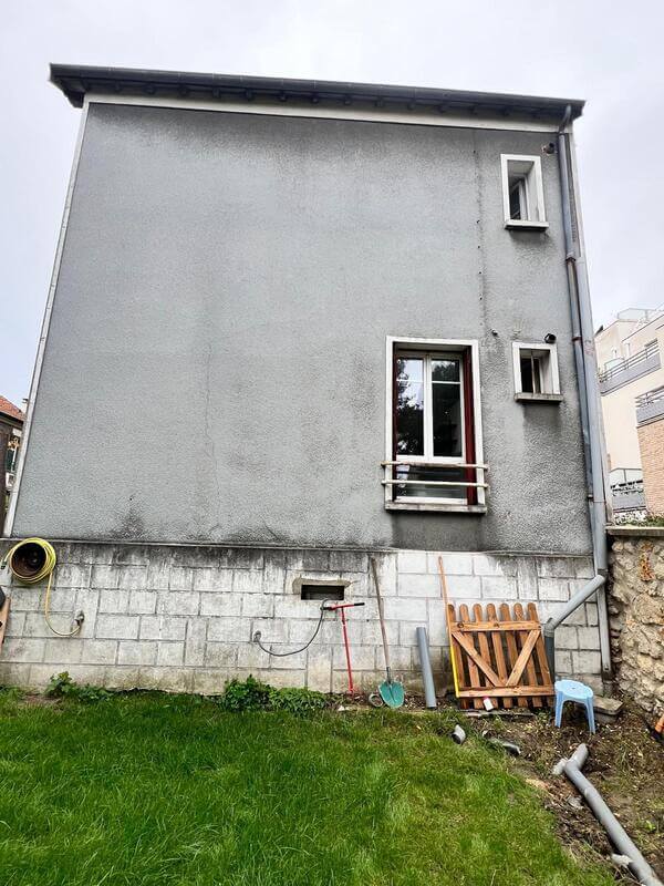 Chantier ravalement façade immeuble